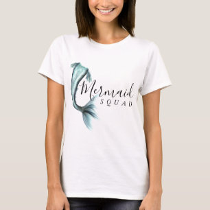 T-shirt Mermaid Crew Aqua Mint Seafoam Luxe Bridal Party