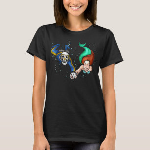 T-shirt Mermaid Dives Avec Sirène De Squelette Et Sirène