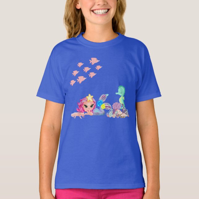 T-shirt Mermaid et Axolotl (Devant)