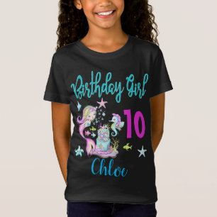 T-Shirt Mermaid Girl Anniversaire Groupe de Fête Thème d