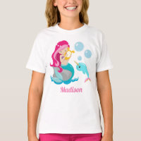 Mermaid Girl Cute Beach Anniversaire Monogram Kids