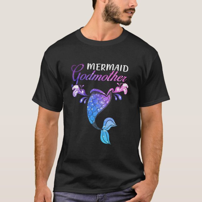 T-shirt Mermaid Godmother Mermaid Birthday Party Mother's  (Devant)