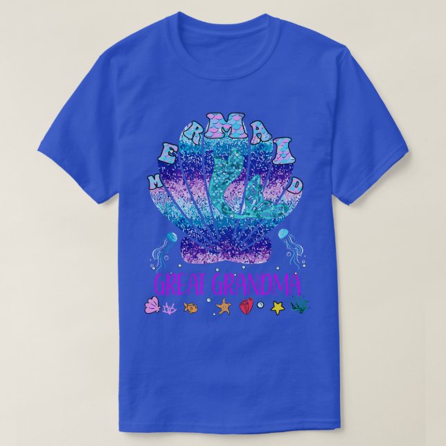 T-shirt Mermaid Grand Grand Grand-Grand-Grand-Grand-mère S (Design devant)