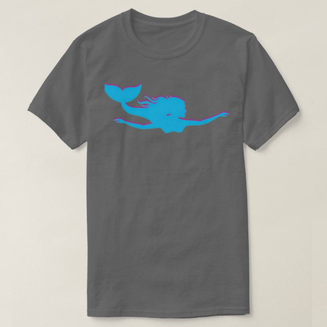 T-shirt mermaid lune lumière nager psychédélique voyage oc (Design devant)