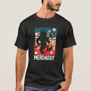 T-shirt Mermaid Papa Merman Swimmer Swimmer Da du père nat