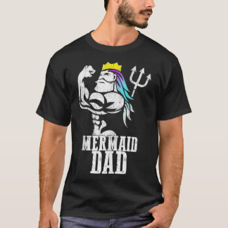 T-shirt Mermaid Papa Pose Trident Merdad New Mer Papa Brot