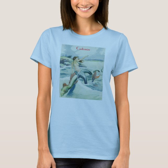 T-shirt Mermaid Riding Serpent de mer Thunder_Cove (Devant)
