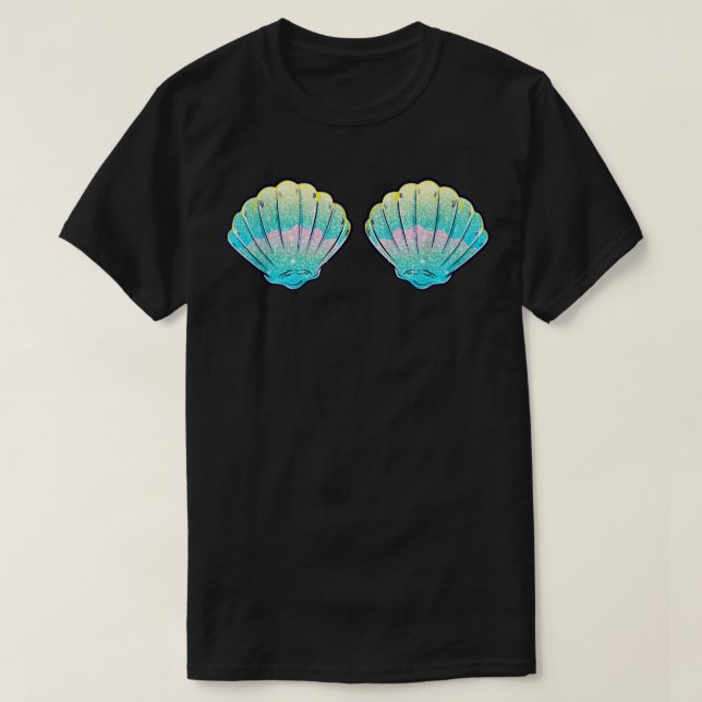 T-shirt Mermaid Sea Shell Bra Anniversaire Costume Filles  (Design devant)