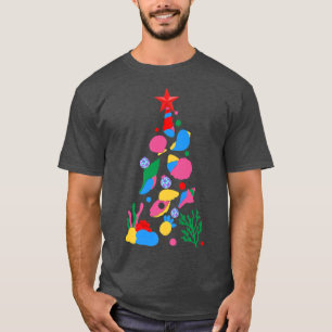 T-shirt Mermaid Seashell drôle Océan Noël Arbre vacances