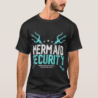 T-shirt Mermaid Sécurité Chemise Mermaid Papa Fête de la S