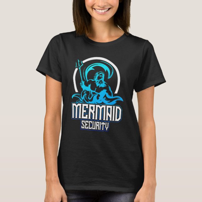 T-shirt Mermaid Security Anniversaire Amusant Merman Swimm (Devant)