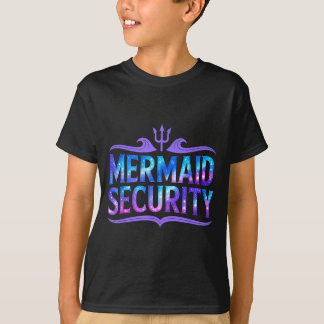 T-shirt Mermaid Security Funny Dad Father Daughter Birthda (Devant)