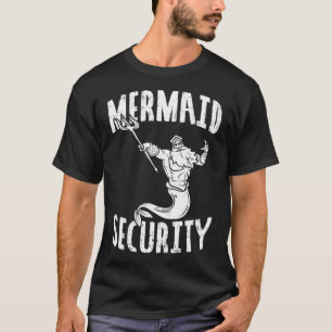 T-shirt Mermaid Security Poseidon Guard Partie de la pisci