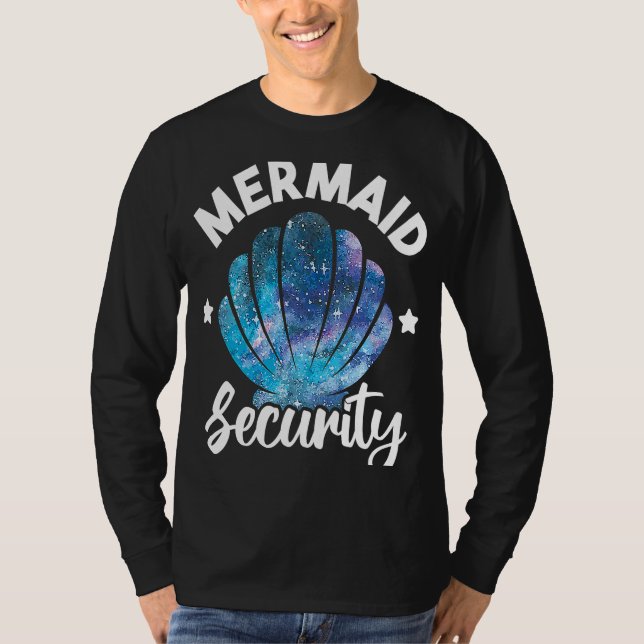 T-shirt Mermaid Security Seashell Mermaid Squad Anniversai (Devant)