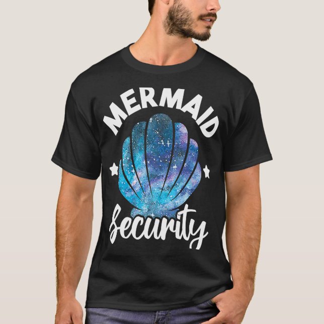 T-shirt Mermaid Security Seashell Mermaid Squad Anniversai (Devant)