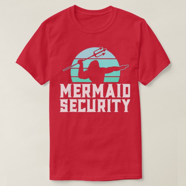 T-shirt Mermaid Security Shirt Mens Boys Swimmer Dad Merda (Design devant)