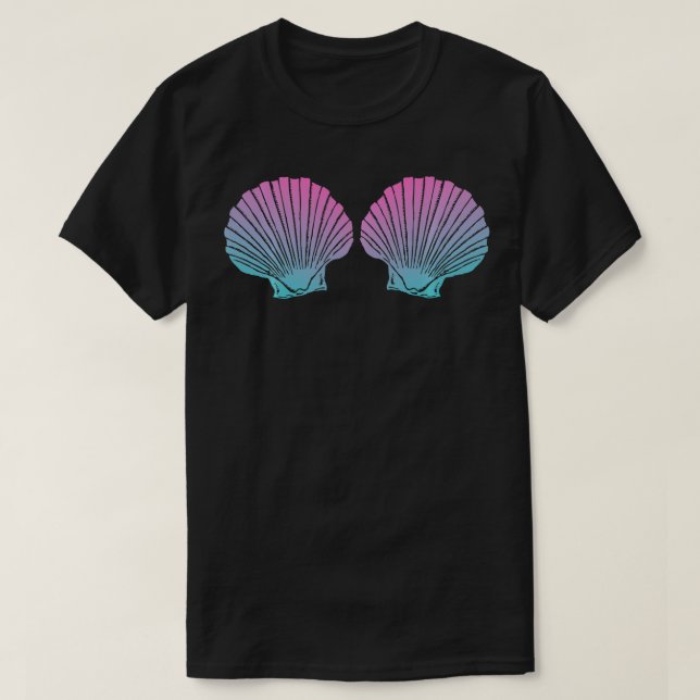 T-shirt Mermaid Shell Seashell cadeau d'anniversaire de fê (Design devant)