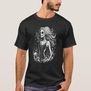 T-shirt Mermaid Skeleton mignonne Costume d'Halloween Femm