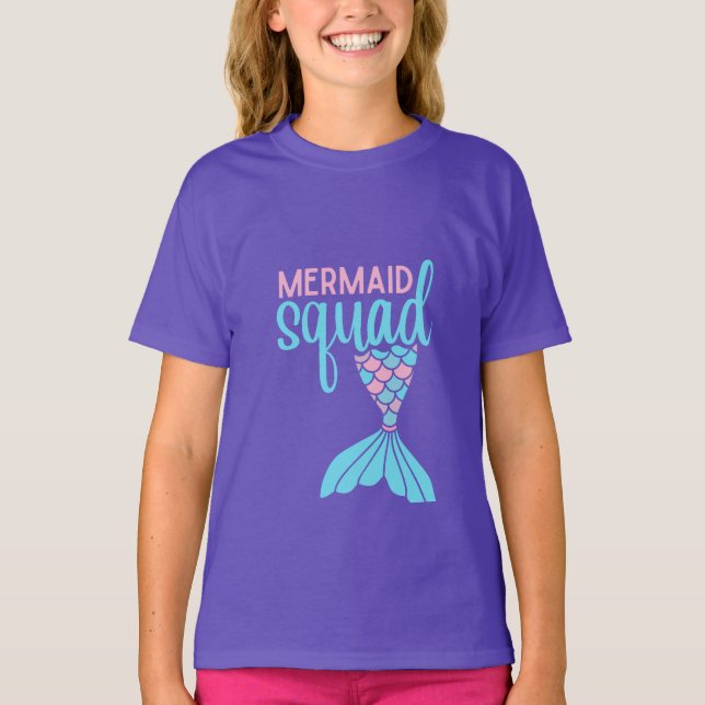 T-shirt Mermaid Squad Kids Mythical Graphic (Devant)