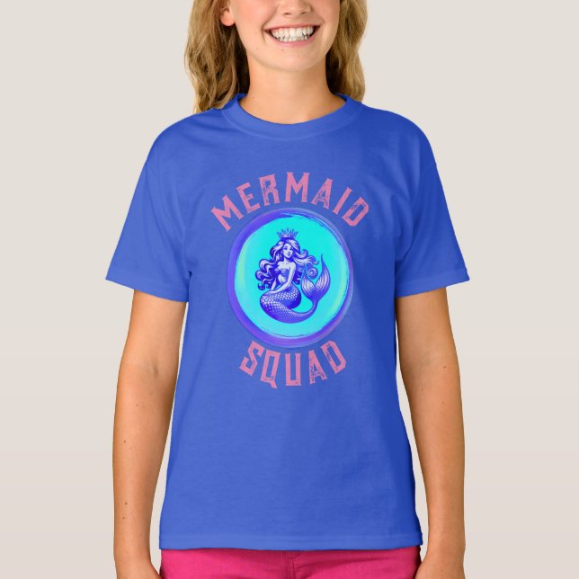 T-shirt Mermaid Squad Mermaid Anniversaire (Devant)