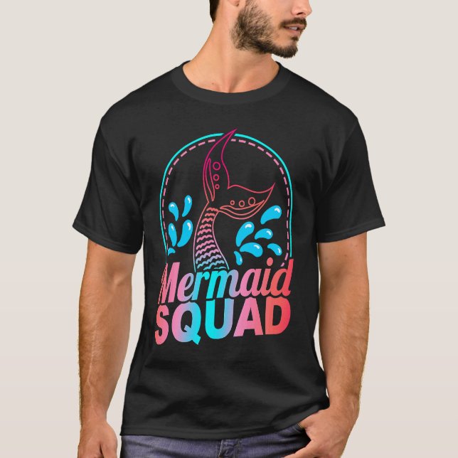 T-shirt Mermaid Squad Mermaid Mommy  Mermaid & Mermaids (Devant)