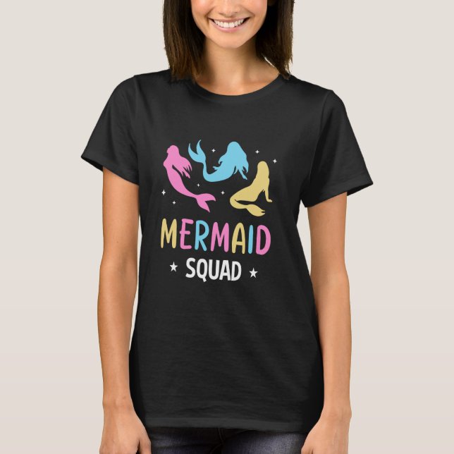 T-shirt Mermaid Squad mignonne fille sirènes enfants sirèn (Devant)