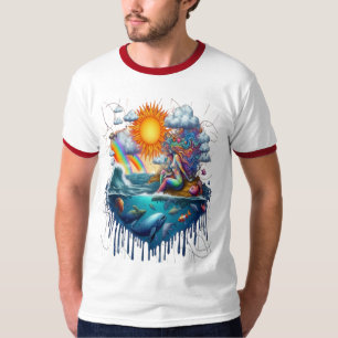 T-shirt Mermaid Surreal Subconscient Soleil Bissé Matin