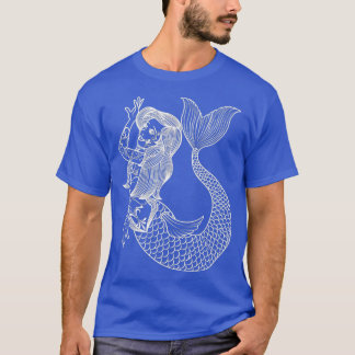 T-shirt Mermaid Tattoo Vintage Mermaid Art Tattoo Girls Sa