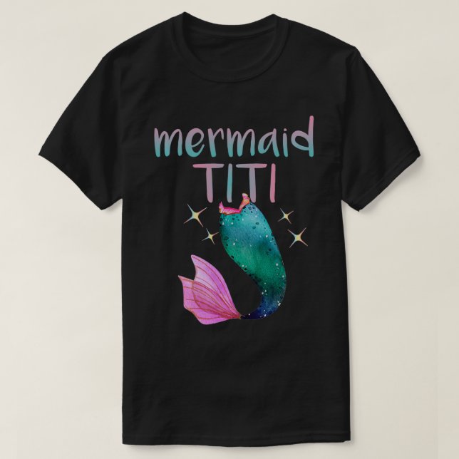 T-shirt Mermaid Titi, Tante Tante, Amante de la sirène (Design devant)