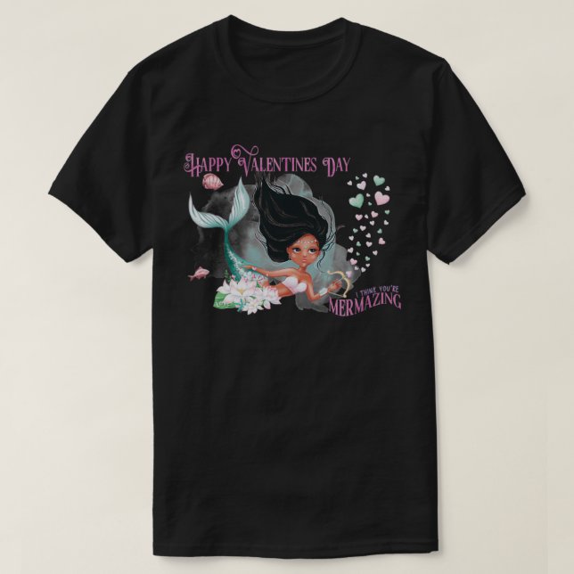 T-shirt Mermaid Valentine Bonne Saint Valentin Je t (Design devant)