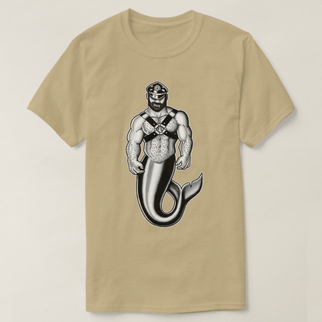T-shirt Merman en cuir musclé (Design devant)