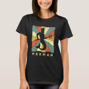 T-shirt Merman Vintage Retro Style J'aime Mermen Tee