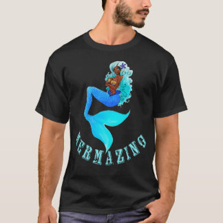 T-shirt Mermazing Blue Mermaid Siren Sous-Mer Amateurs Ave