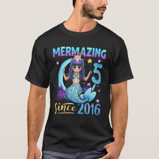 T-shirt Mermazing Depuis 2016 5 Ans Fille Sirène 5E