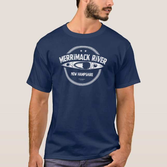T-shirt Merrimack River New Hampshire Kayak (Devant)
