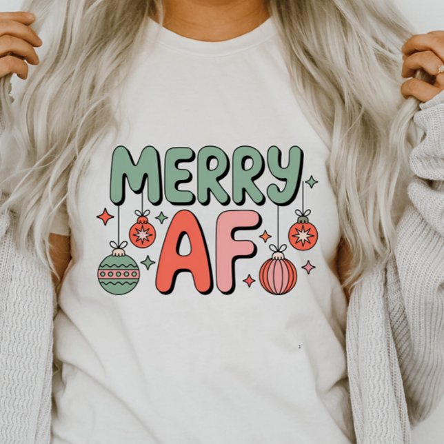 T-shirt Merry AF Cute Funny Christmas (Créateur téléchargé)