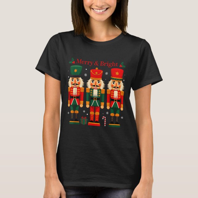 T-shirt Merry &amp; Bright Nutcracker Christmas Ballet Dan (Devant)