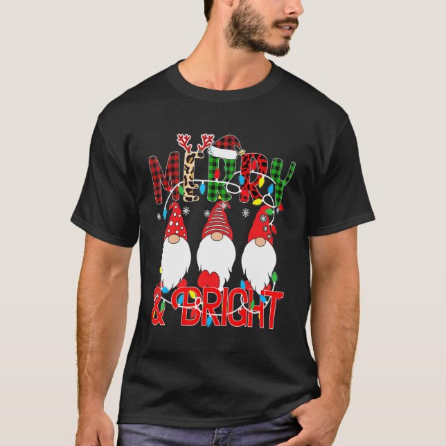 T-shirt Merry and Bright Christmas Lights Xmas Holiday Gno (Devant)
