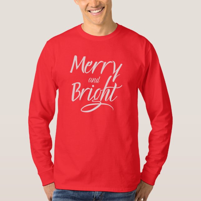 T-Shirt : Merry and Bright (red cardinal) (Devant)