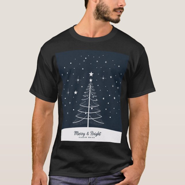 T-SHIRT MERRY & BRIGHT (Devant)