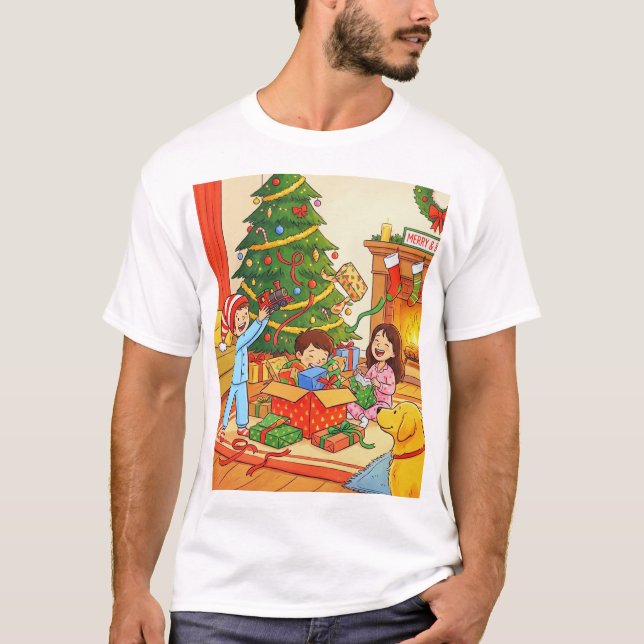 T-shirt Merry & Bright – Christmas Morning Magic (Devant)