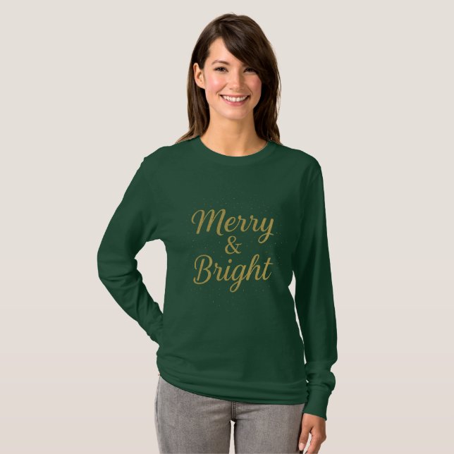 T-shirt Merry & Bright Gold Shirt | Elégant thé de Noël (Devant entier)