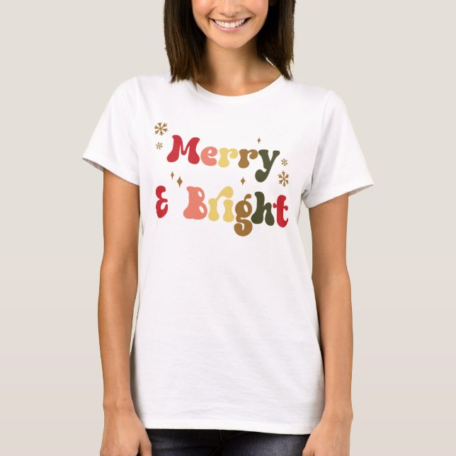 T-shirt Merry & Bright Retro (Devant)