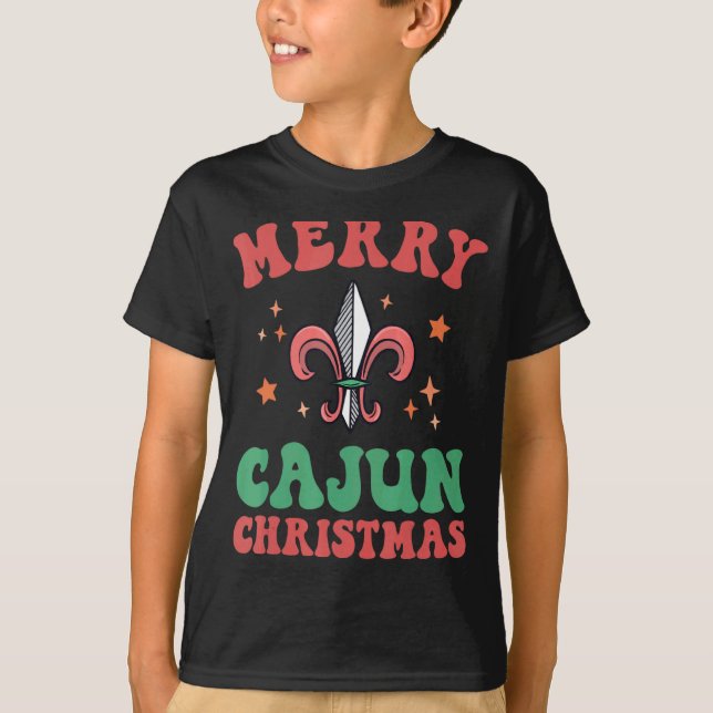 T-shirt Merry Cajun Christmas Southern Louisiana Xmas New  (Devant)