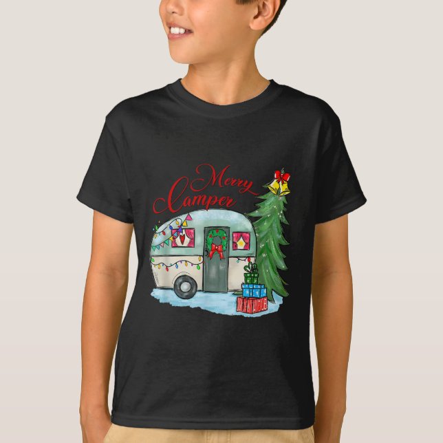 T-shirt Merry Camper Christmas Santa Camper Camng Truck Xm (Devant)