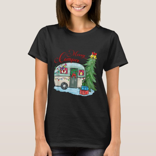 T-shirt Merry Camper Christmas Santa Camper Camng Truck Xm (Devant)