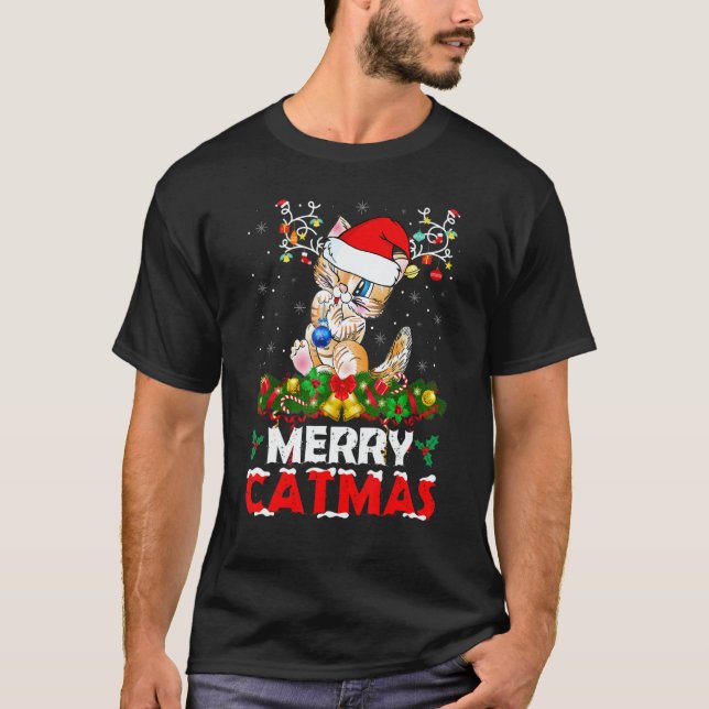 T-shirt Merry Catmas Cat Christmas Pajamas X Mas Ugly Swea (Devant)