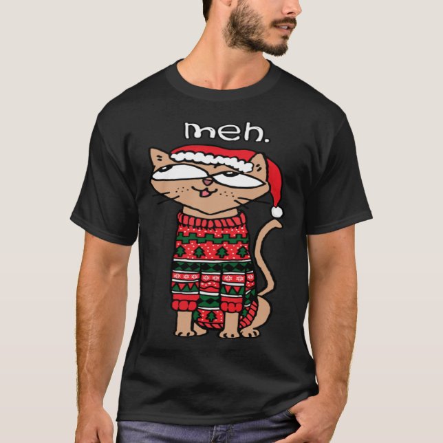 T-shirt Merry Catmas Cat Meh  Cat  Christmas (Devant)