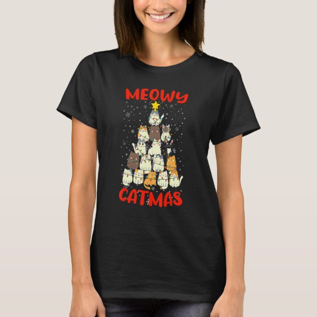 T-shirt Merry Catmas  Cat Mom Cat Dad Christmas Cat  2 (Devant)