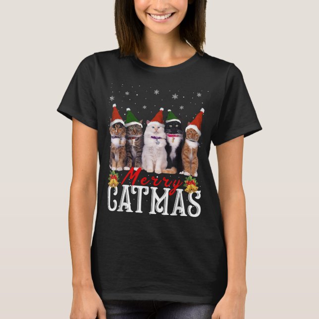 T-shirt Merry Catmas Correspondance Famille Amateur De Cha (Devant)